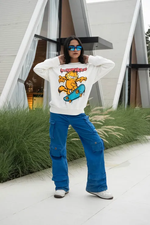 White Garfield Sweatshirt