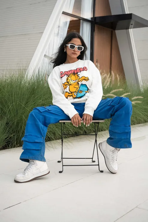 White Garfield Sweatshirt