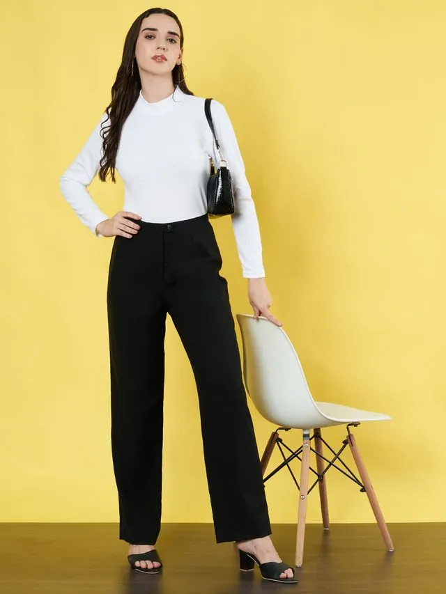 White High Neck Regular Top