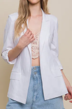 White Linen (blend) Blazer