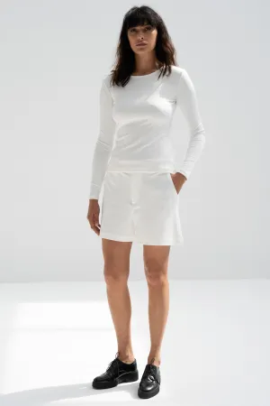 White Long Sleeves Top (Scuba)
