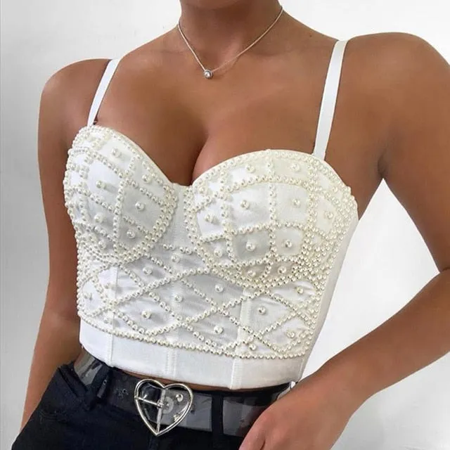 White On Black Crop Top