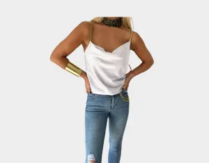 White Spaghetti Strap Tank Top - The Malibu
