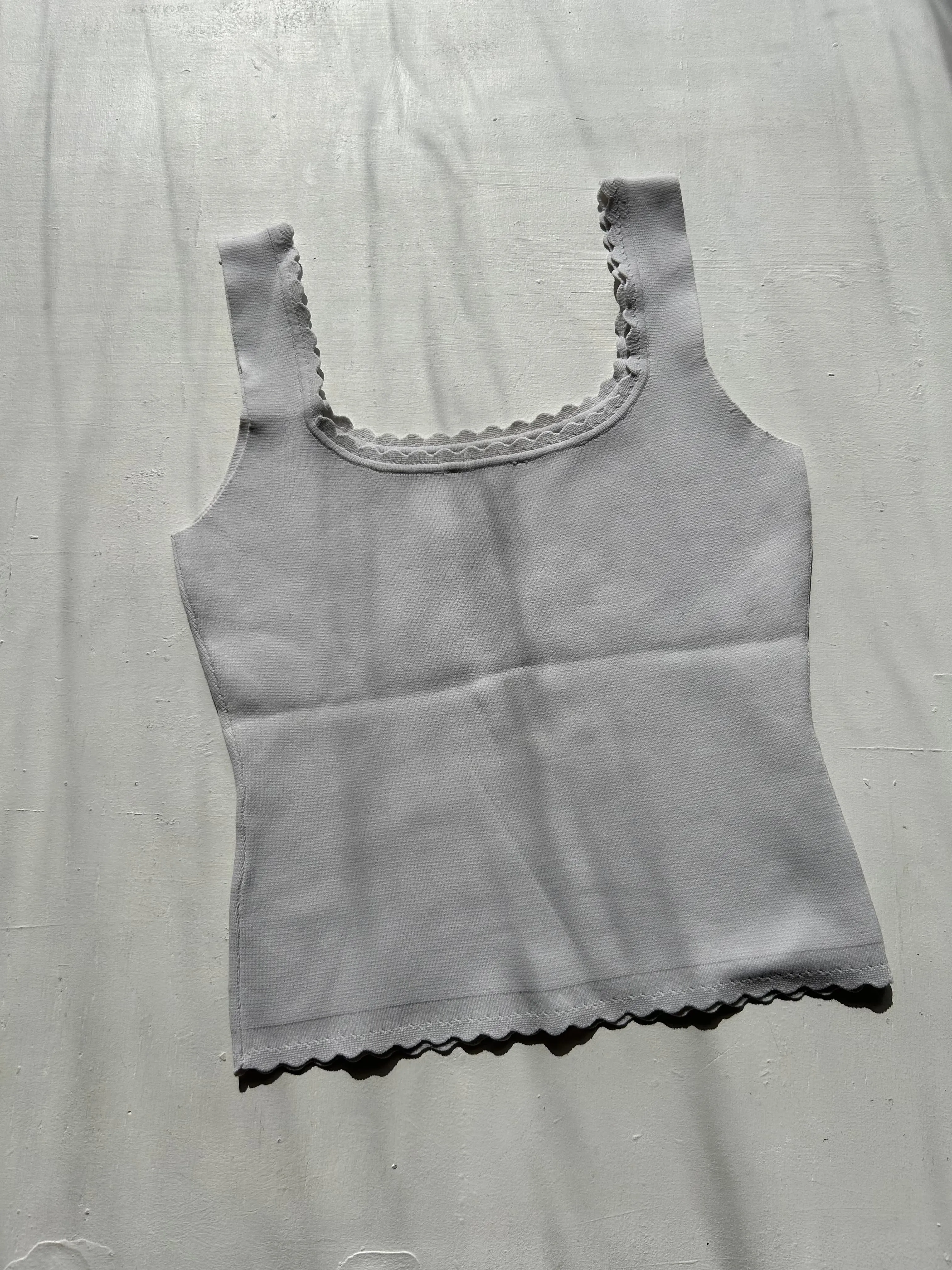 White super stretchy knitted cami top (S)