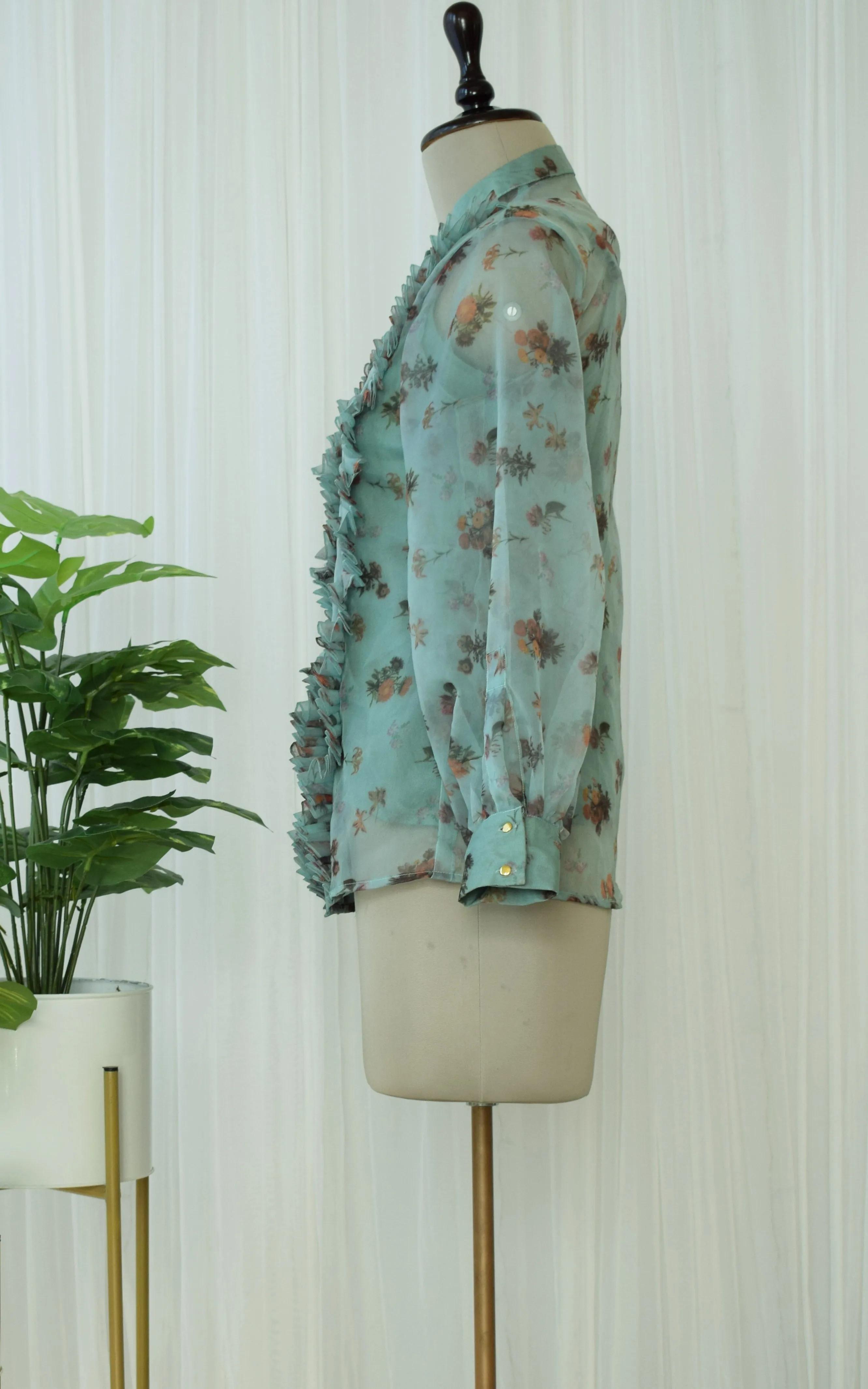 Wildflower Organza Pleated Top