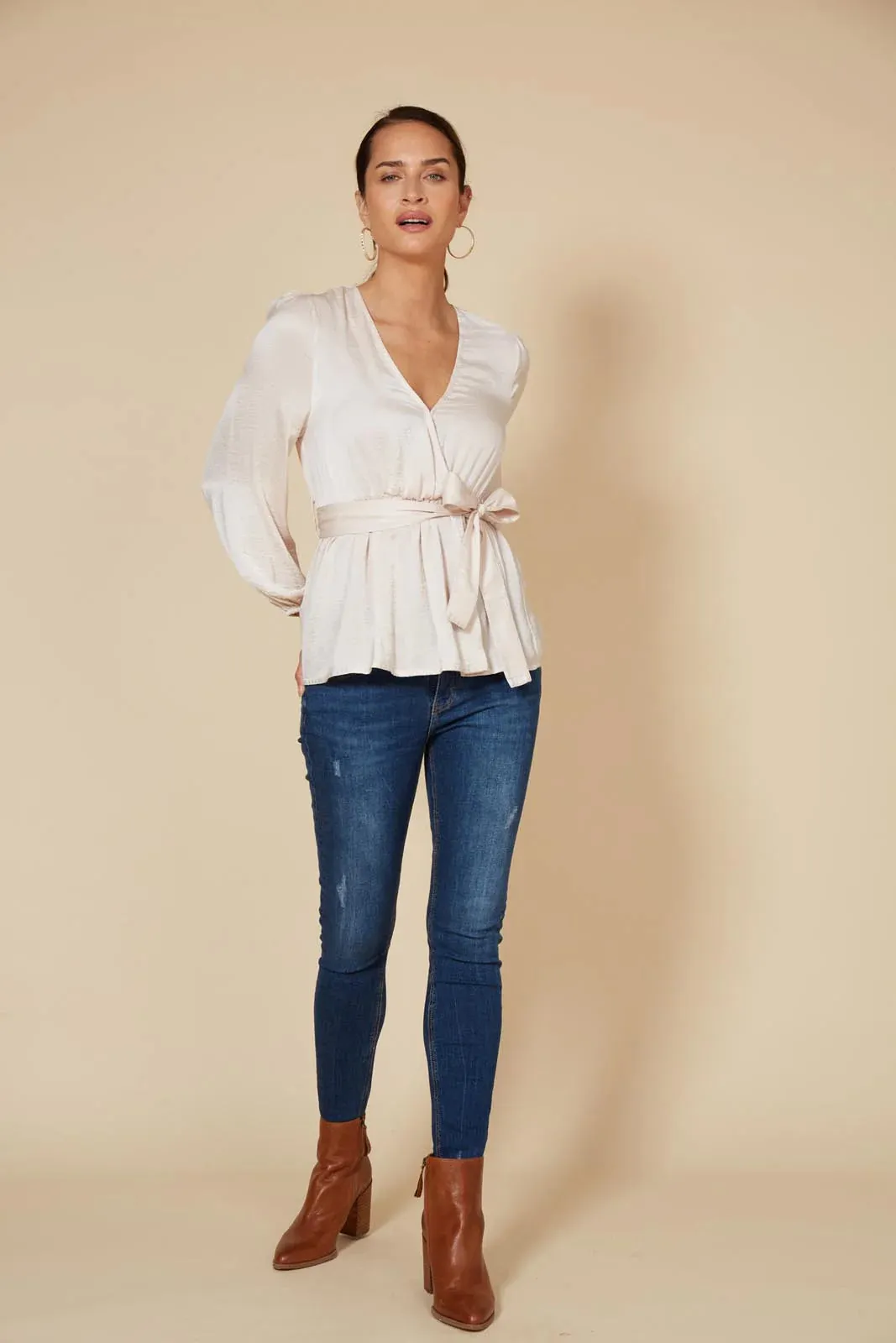 Winona Tie Top / Pearl