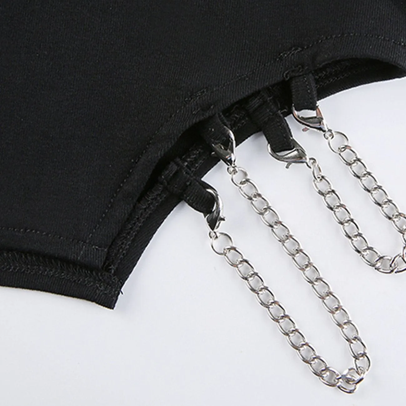 WLS Solid Color Chain Decoration Tee