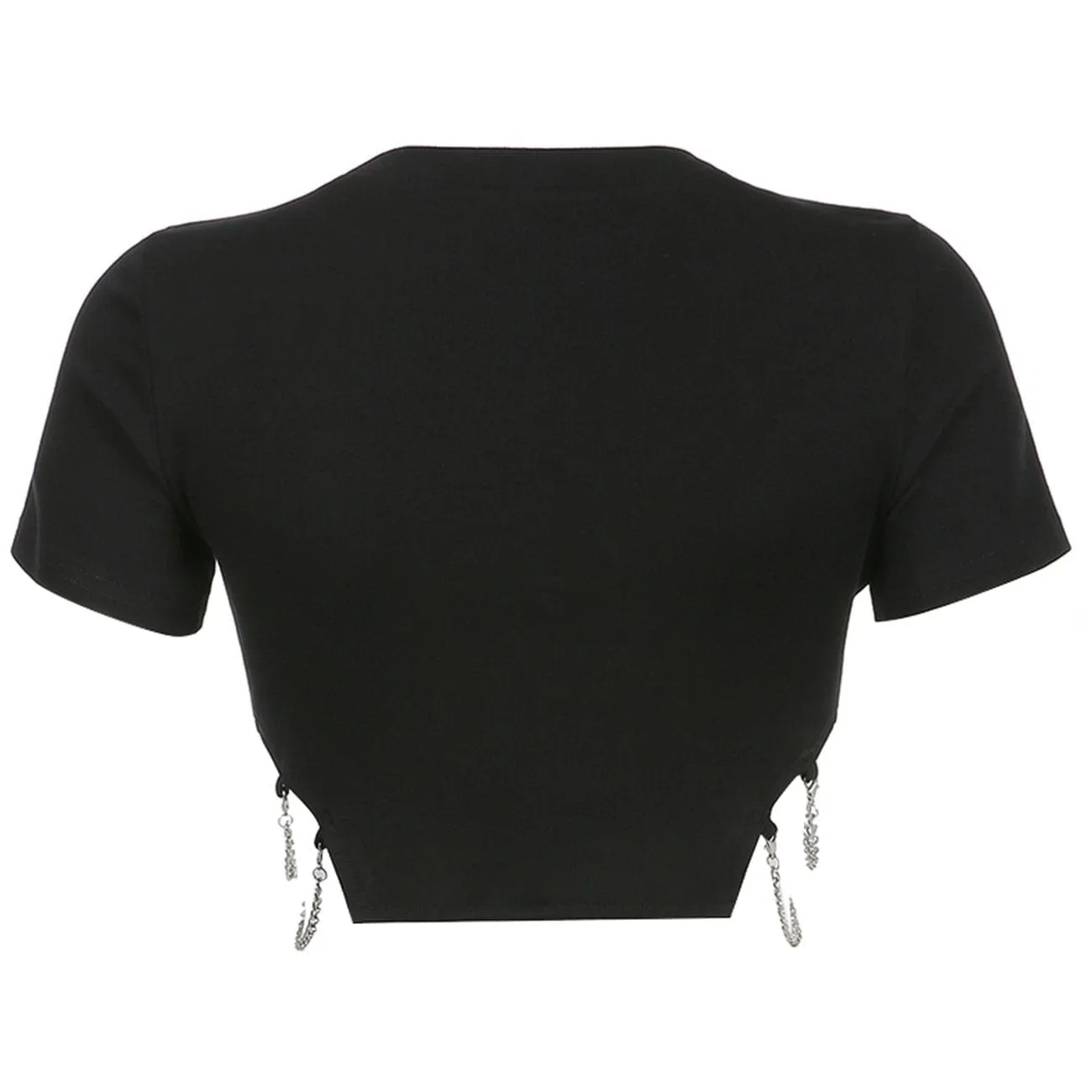 WLS Solid Color Chain Decoration Tee