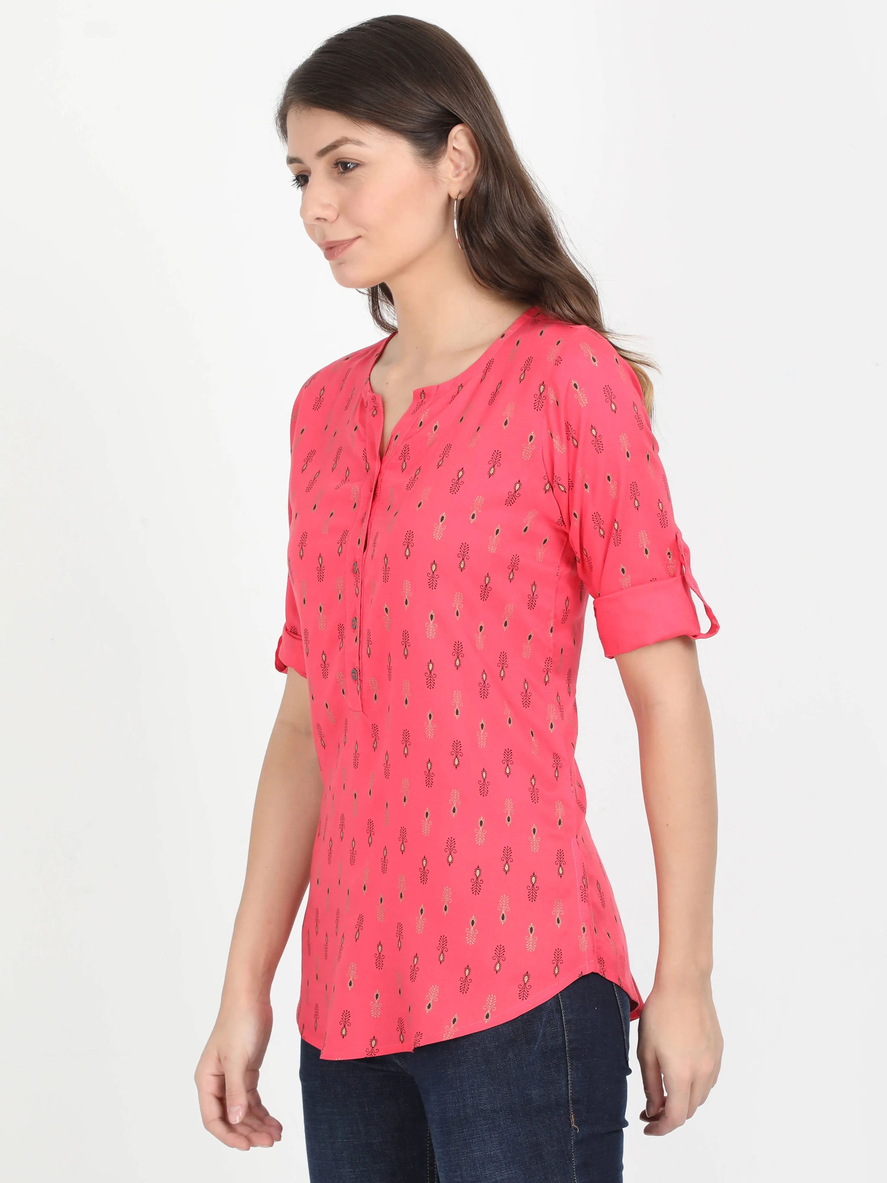 Women Red Casual Top
