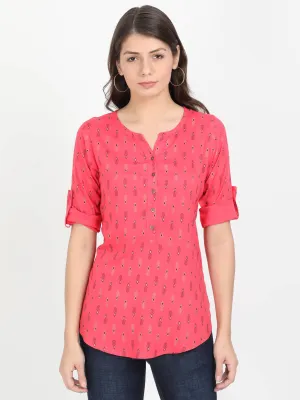 Women Red Casual Top
