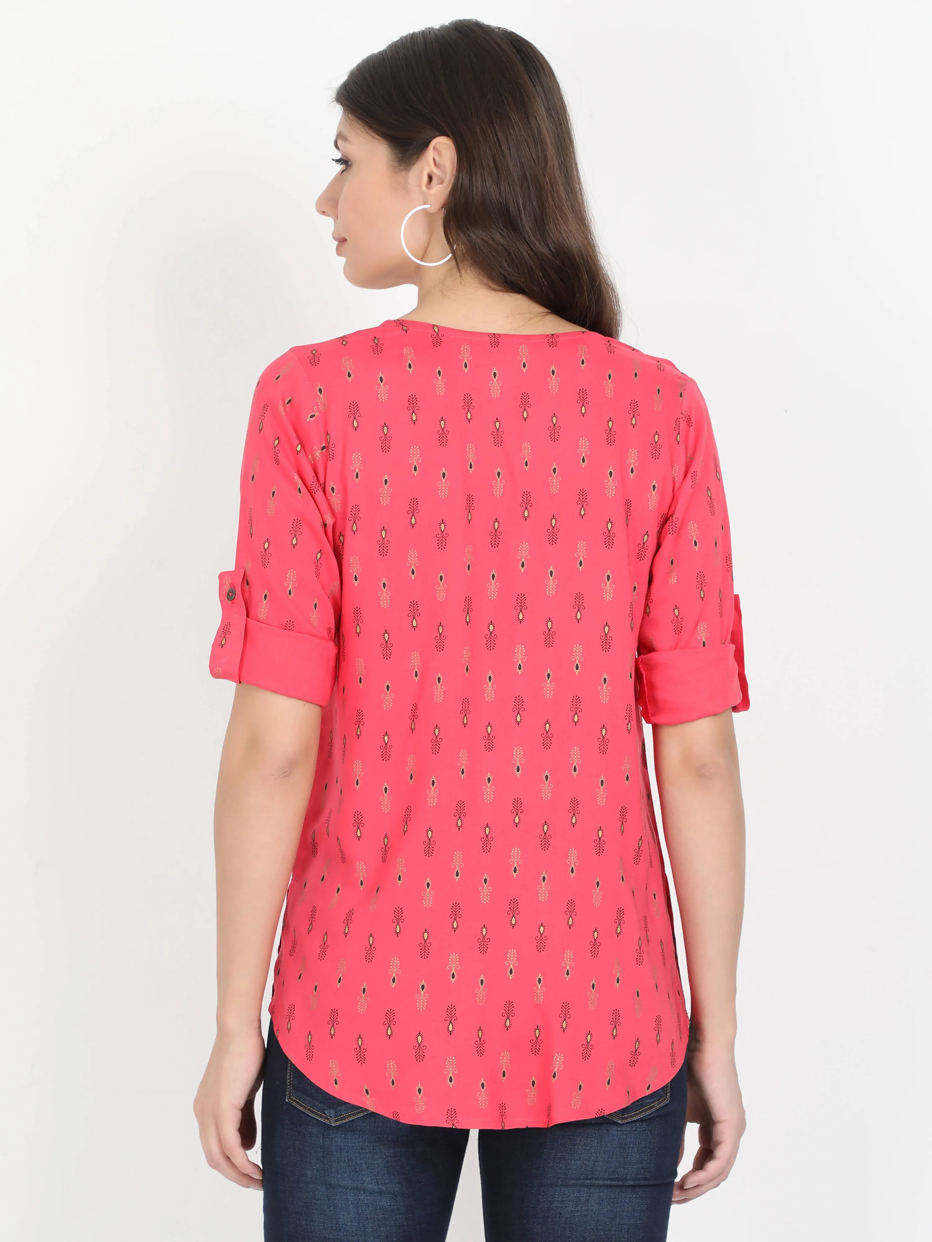 Women Red Casual Top