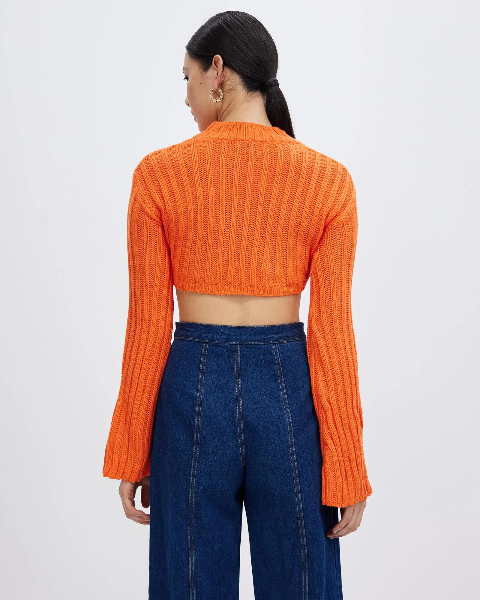 Women Skin-friendly Fabric Sweater Fashionable Orange Sweater by Kaja Clothing - Edana Top