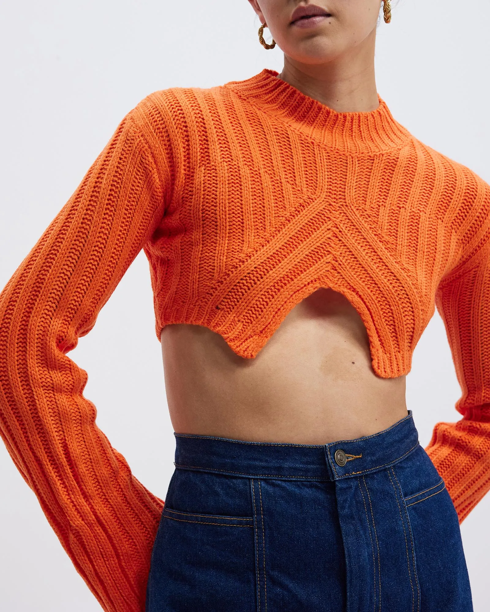 Women Skin-friendly Fabric Sweater Fashionable Orange Sweater by Kaja Clothing - Edana Top