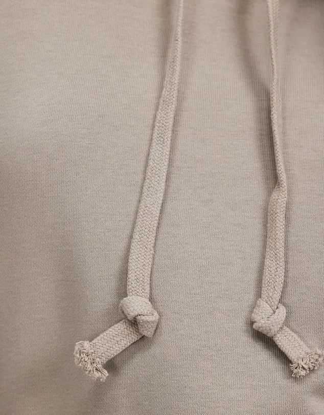 Women Solid Basic Loose Hoodie Mocha grey Sweatshirt Long Sleeve - Frida Top
