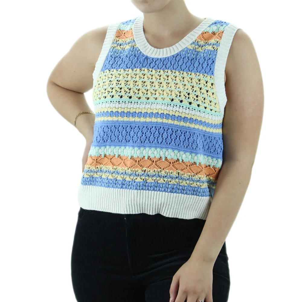 Women's Crochet Sleeveless Top,Multi