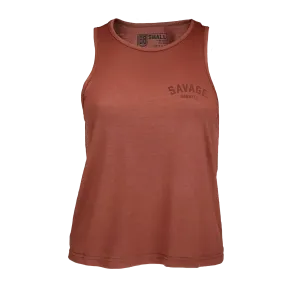 Women's Crop Racerback Tank - Vintage Brick