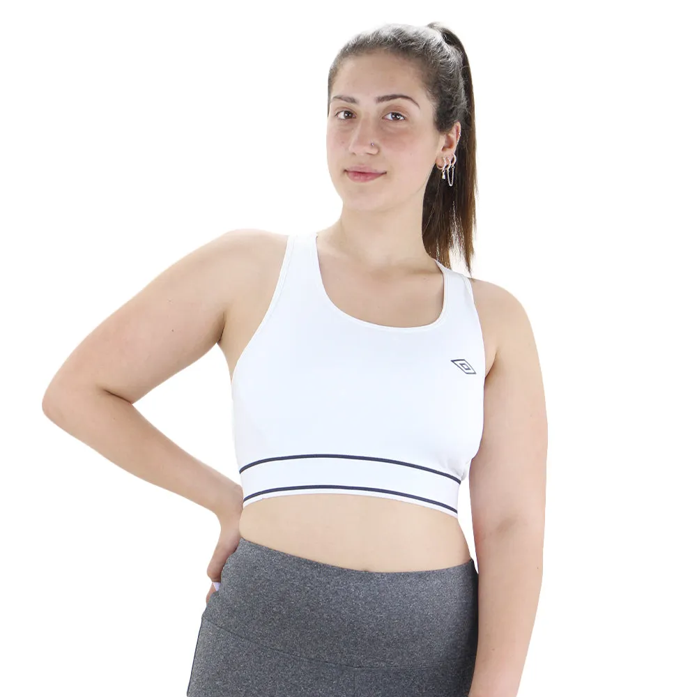 Women's Elastic Racer Back Sport Bra,White