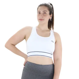 Women's Elastic Racer Back Sport Bra,White