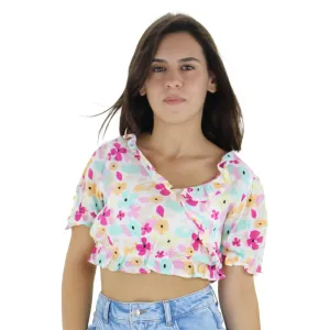 Women's Floral Crop Top,Multi