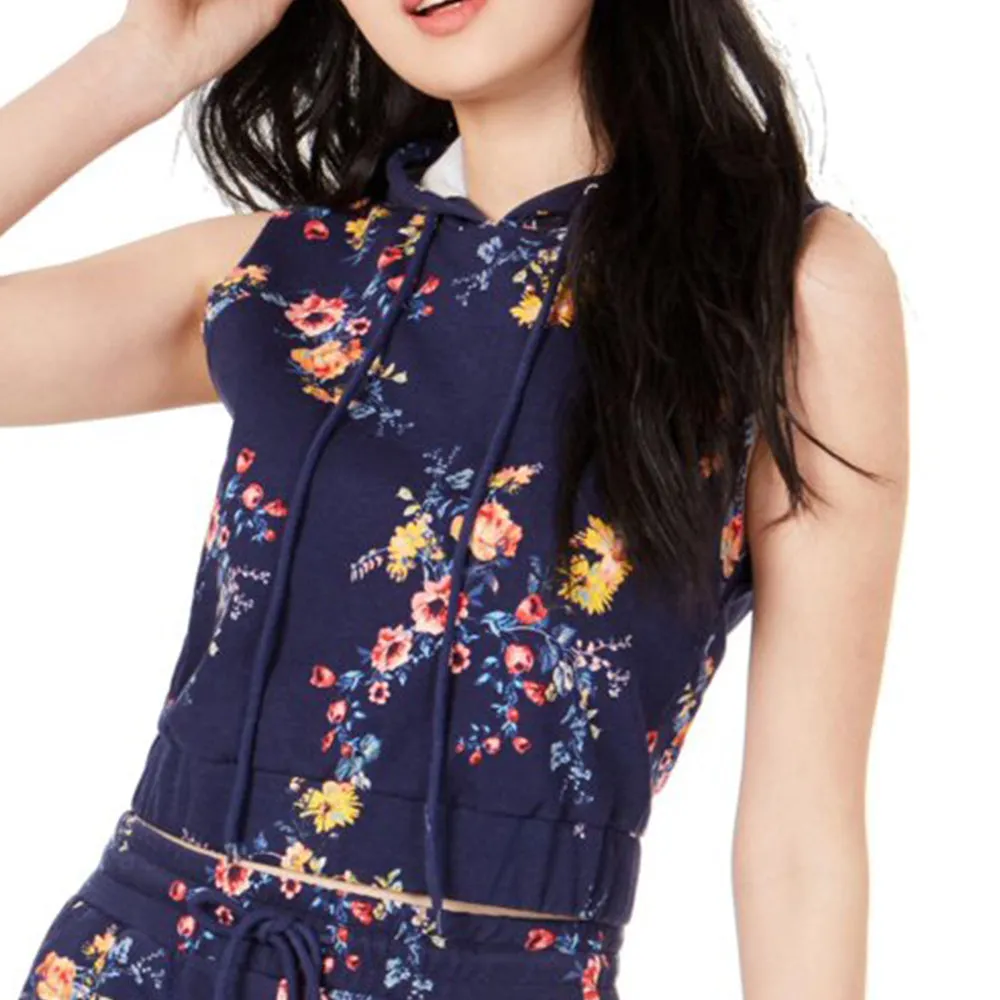 Women's Floral-Print Top,Navy