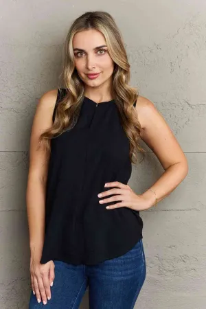 Women's Ninexis First Glance Sleeveless Neckline Slit Top