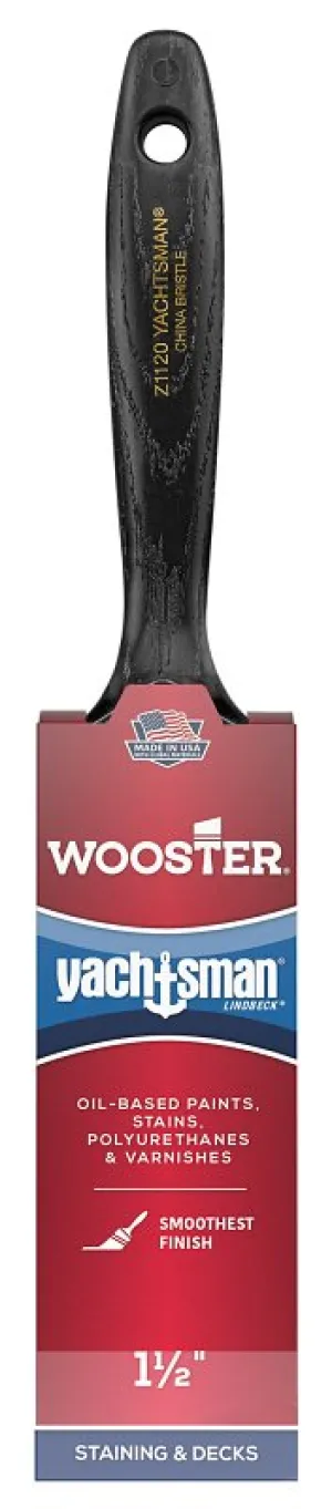 Wooster Z1120-1-1/2 Paint Brush, 1-1/2 in W, 2-3/16 in L Bristle, China Bristle, Varnish Handle :EA: QUANTITY: 1