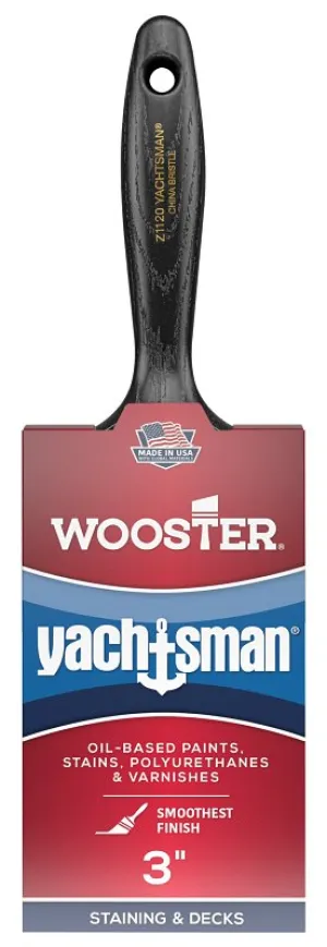 Wooster Z1120-3 Paint Brush, 3 in W, 2-15/16 in L Bristle, China Bristle, Varnish Handle :EA: QUANTITY: 1