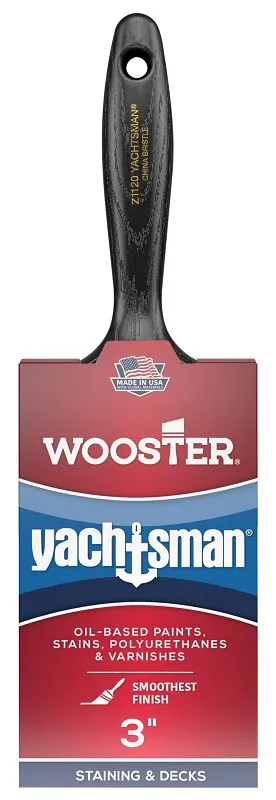 Wooster Z1120-3 Paint Brush, 3 in W, 2-15/16 in L Bristle, China Bristle, Varnish Handle :EA: QUANTITY: 1