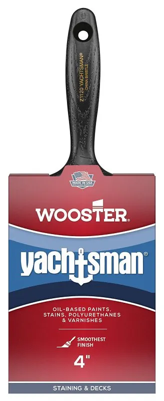Wooster Z1120-4 Paint Brush, 4 in W, 3-3/16 in L Bristle, China Bristle, Varnish Handle :EA: QUANTITY: 1