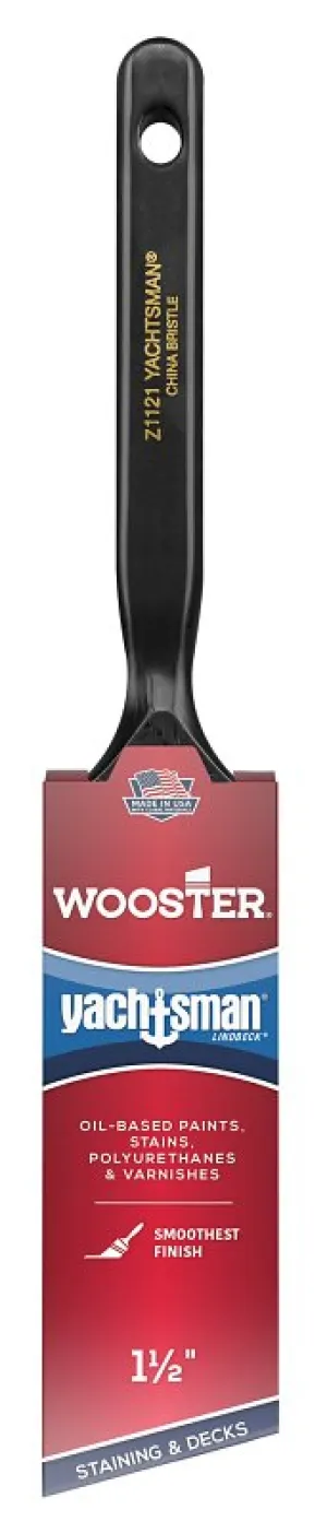 Wooster Z1121-1-1/2 Paint Brush, 1-1/2 in W, 2-3/16 in L Bristle, China Bristle, Sash Handle :EA: QUANTITY: 1