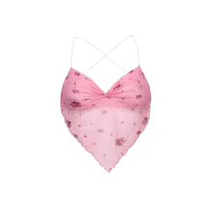 Y2K Pink Scarf Top