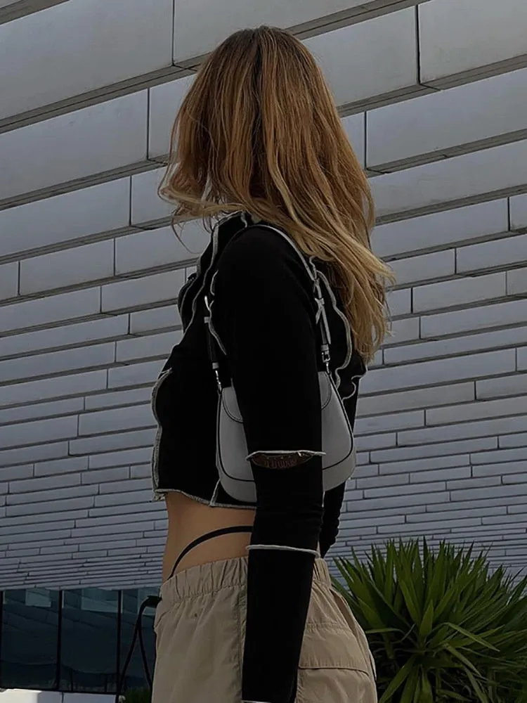 Y2K Stitched Zip top