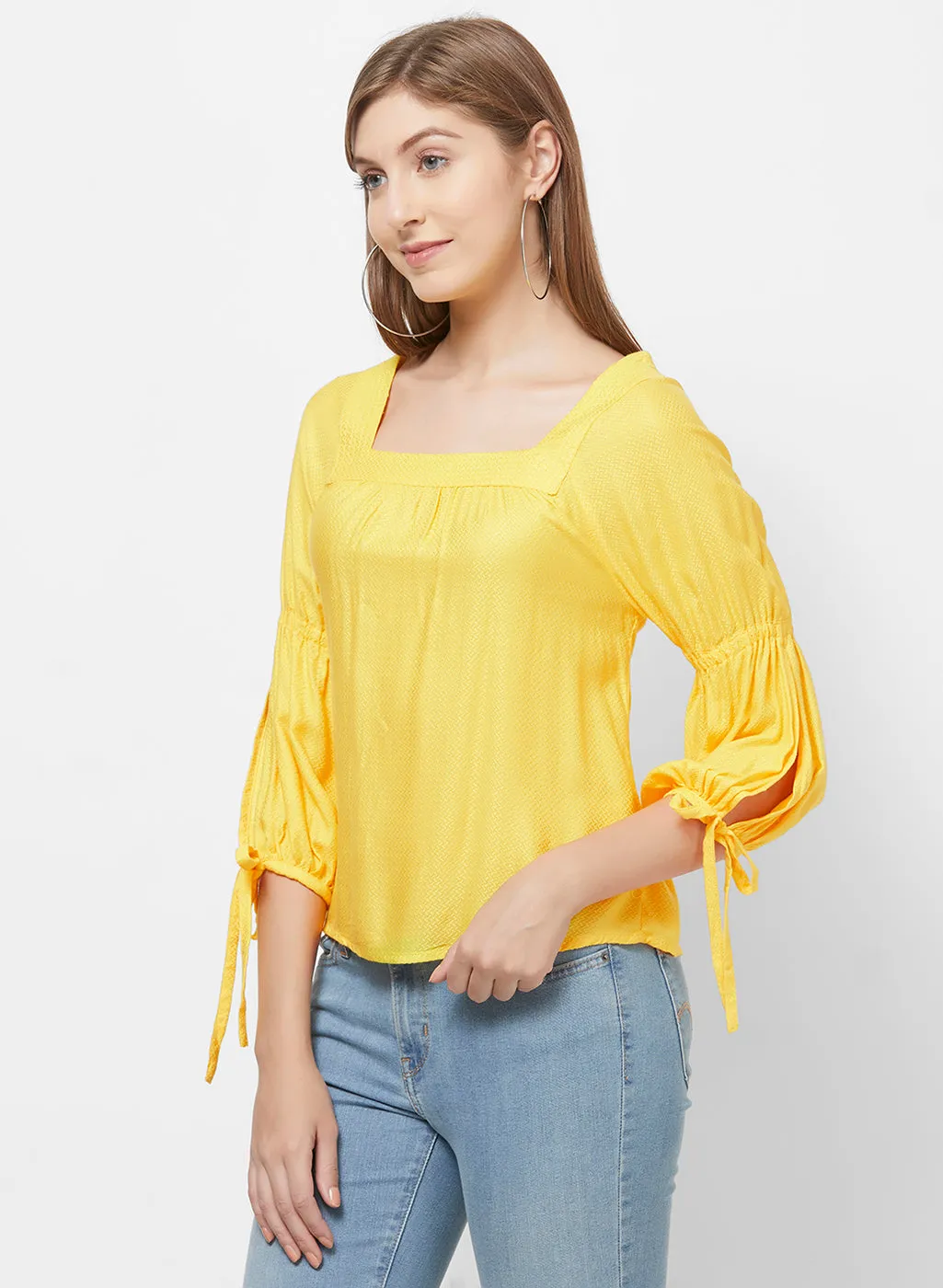 Yellow Self Design Top