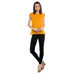 Yellow Top with chinese neck