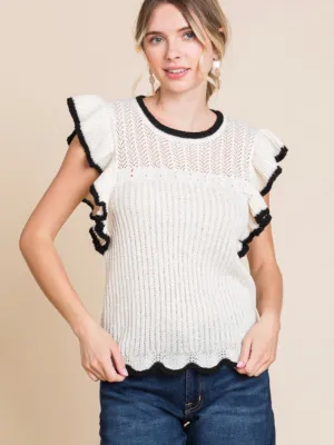 Zora Top - Natural/Black